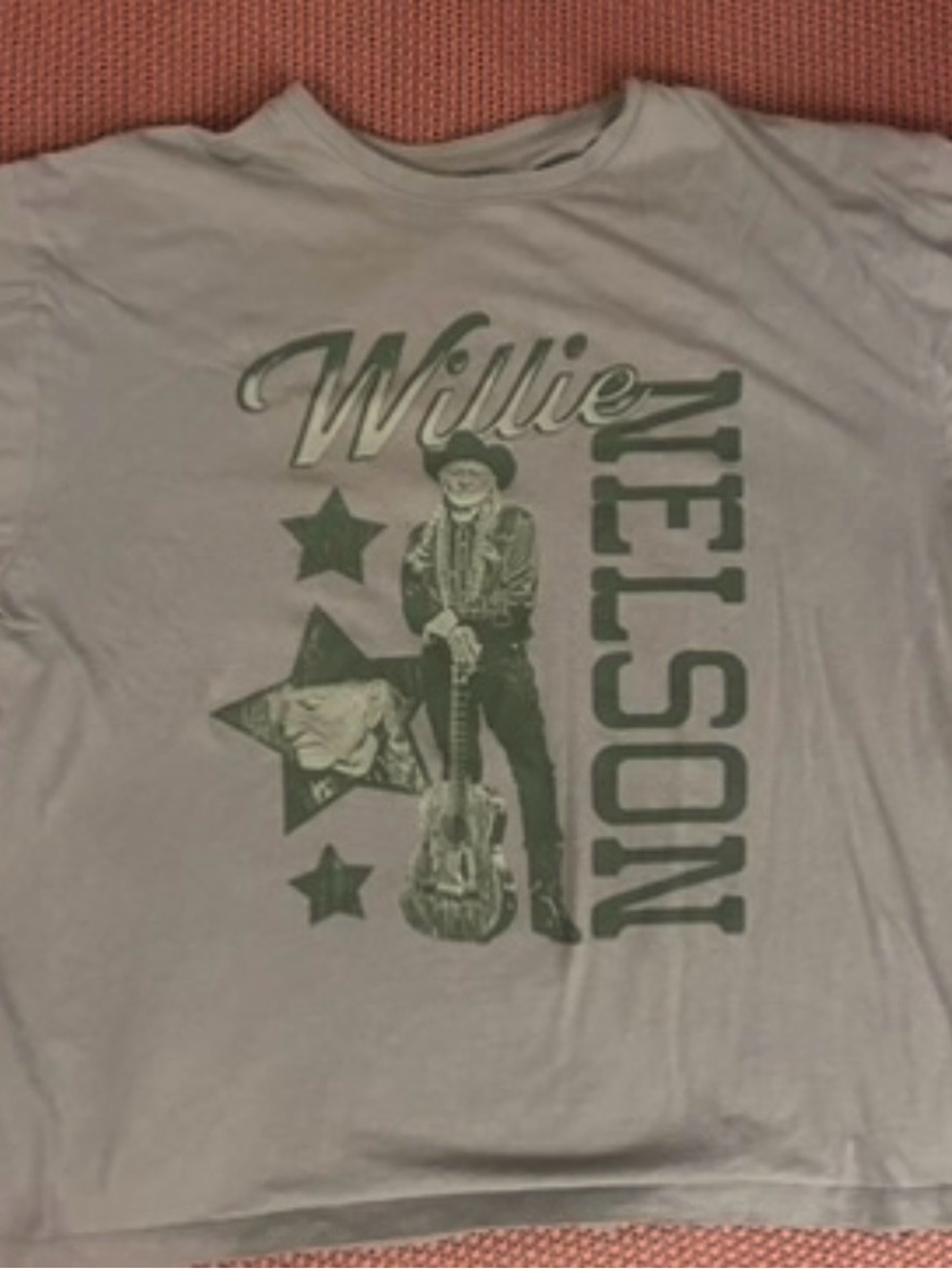 Zion Rootswear Willie Nelson Graphic Tee - Light Gray and Olive Print